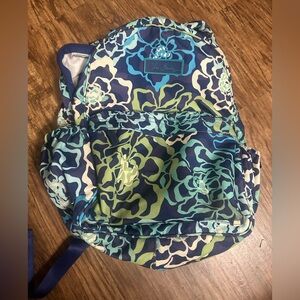 Vera Bradley Blue and Green Patterned Backpack